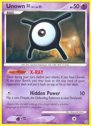Unown [X]  - Reverse Holofoil Secret Wonders - Uncommon