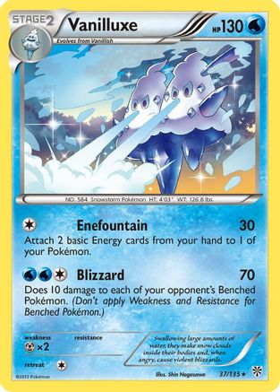 Vanilluxe  - Reverse Holofoil Plasma Storm - Rare