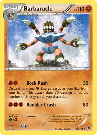 Barbaracle 049  - Reverse Holofoil XY  Flashfire - Rare