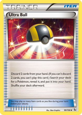 Ultra Ball 099  - Reverse Holofoil XY  Flashfire - Uncommon