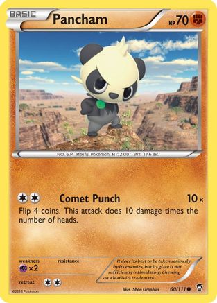 Pancham (60) 060/111  - Reverse Holofoil XY  Furious Fists - Common