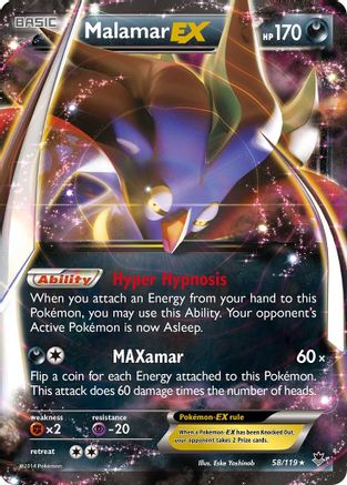 Malamar EX 058/119  - Holofoil XY  Phantom Forces - Ultra Rare