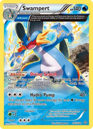 Swampert (Alpha) 036/160  - Reverse Holofoil XY  Primal Clash - Holo Rare
