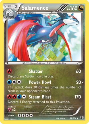Salamence 057/108  - Reverse Holofoil XY  Roaring Skies - Holo Rare