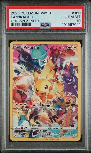 2023 POKEMON SWORD AND SHIELD CROWN ZENITH #160 FA/PIKACHU CROWN ZENITH