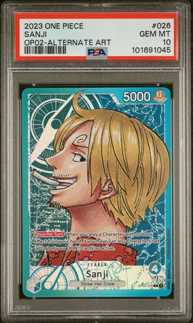 2023 ONE PIECE OP02-PARAMOUNT WAR #026 SANJI ALTERNATE ART