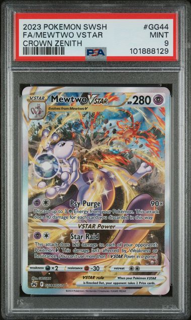 2023 POKEMON SWORD AND SHIELD CROWN ZENITH #GG44 FA/MEWTWO VSTAR CROWN ZENITH