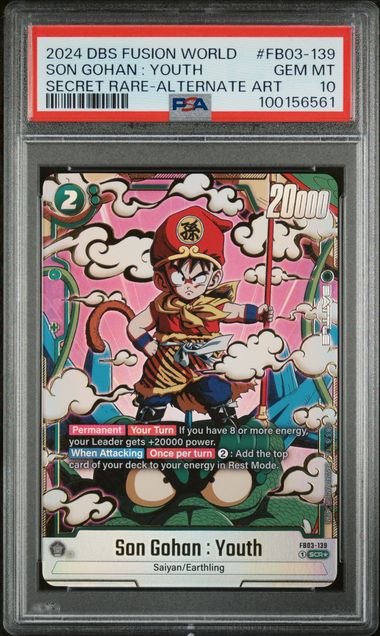 2024 DRAGON BALL SUPER CARD GAME FUSION WORLD RAGING ROAR #FB03-139 SON GOHAN : YOUTH SECRET RARE-ALTERNATE ART