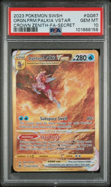2023 POKEMON SWORD AND SHIELD CROWN ZENITH #GG67 ORGN.FRM.PALKIA VSTAR CROWN ZENITH-FA-SECRET