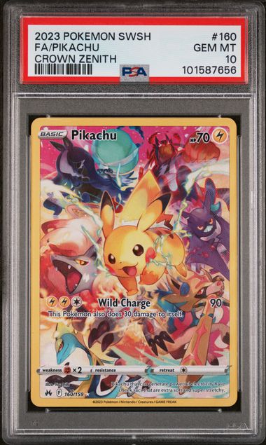 2023 POKEMON SWORD AND SHIELD CROWN ZENITH #160 FA/PIKACHU CROWN ZENITH