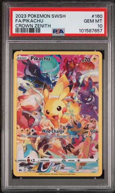 2023 POKEMON SWORD AND SHIELD CROWN ZENITH #160 FA/PIKACHU CROWN ZENITH
