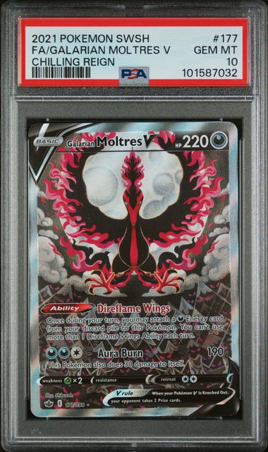 2021 POKEMON SWORD & SHIELD CHILLING REIGN #177 FA/GALARIAN MOLTRES V CHILLING REIGN