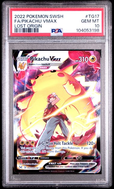 2022 POKEMON SWORD & SHIELD LOST ORIGIN #TG17 FA/PIKACHU VMAX LOST ORIGIN