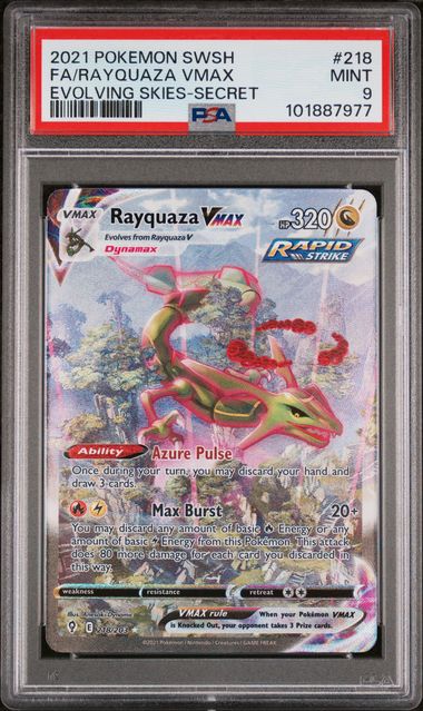 2021 POKEMON SWORD & SHIELD EVOLVING SKIES #218 FA/RAYQUAZA VMAX EVOLVING SKIES-SECRET