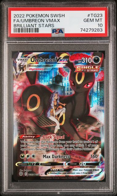 2022 POKEMON SWORD & SHIELD BRILLIANT STARS #TG23 FA/UMBREON VMAX BRILLIANT STARS