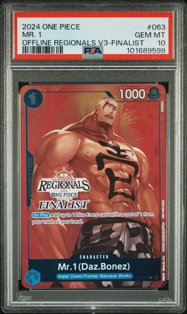 2024 ONE PIECE OFFLINE REGIONALS PACK 2024 VOL.3 #063 MR. 1 OFFLINE REGIONALS V3-FINALIST