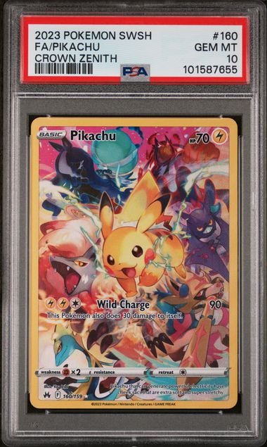 2023 POKEMON SWORD AND SHIELD CROWN ZENITH #160 FA/PIKACHU CROWN ZENITH